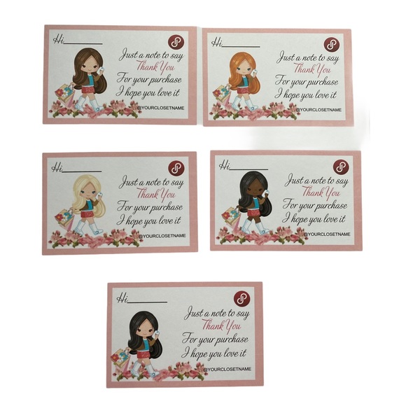 100 New Small Busines Cards , Poshmark TY Cards / Shopping bag - Picture 1 of 12
